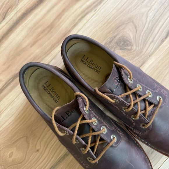 L.L.Bean Men\'s Bucksport Leather Vibram Shoes Plain Toe Size 9W EUC main image 3